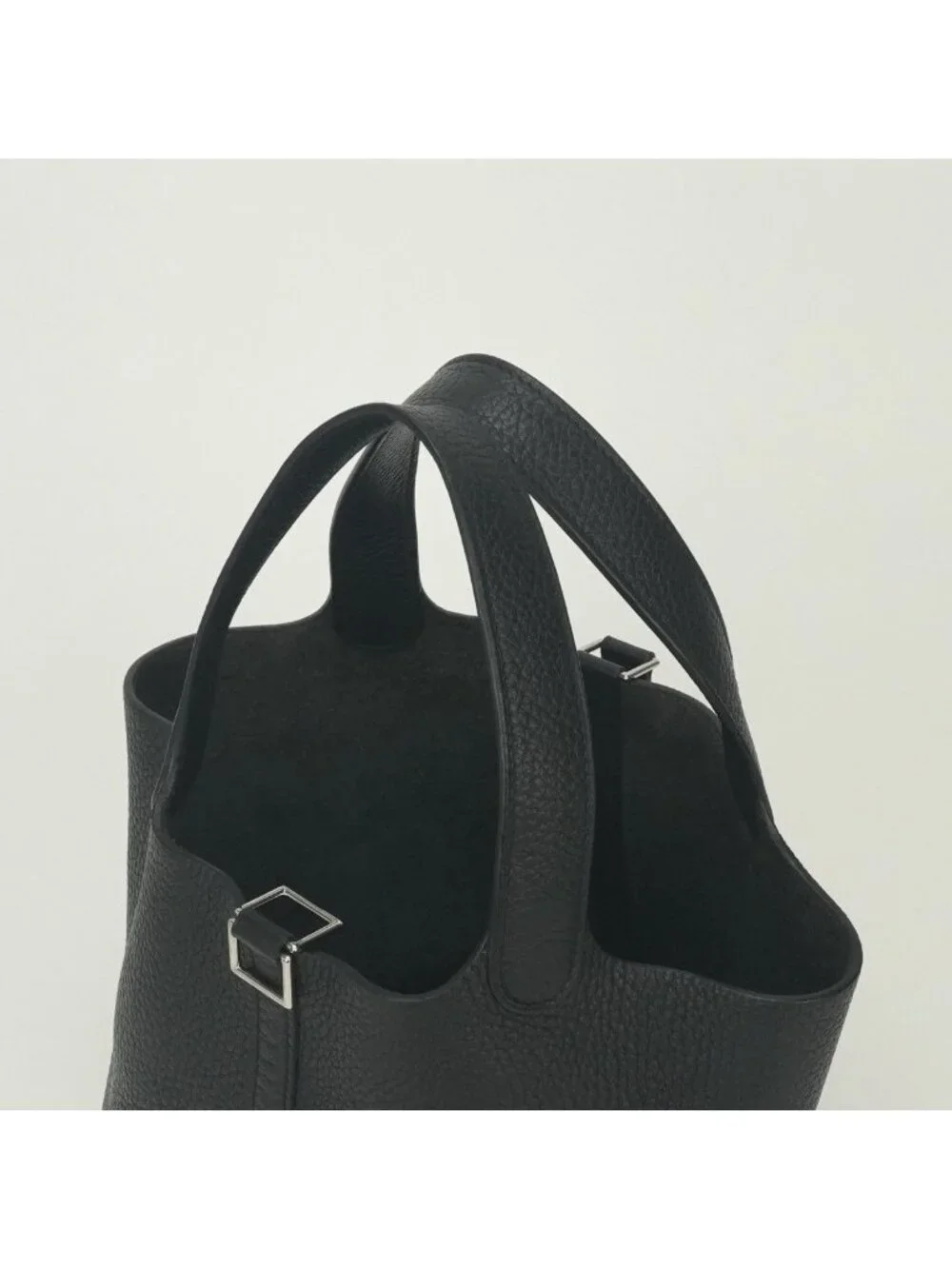 Hermes Picotin Lock PM 18 Tote Taurillon Clemence Noir Black Silver